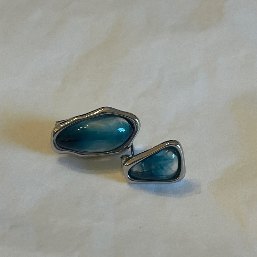 Elegant Blue and Silver Earrings